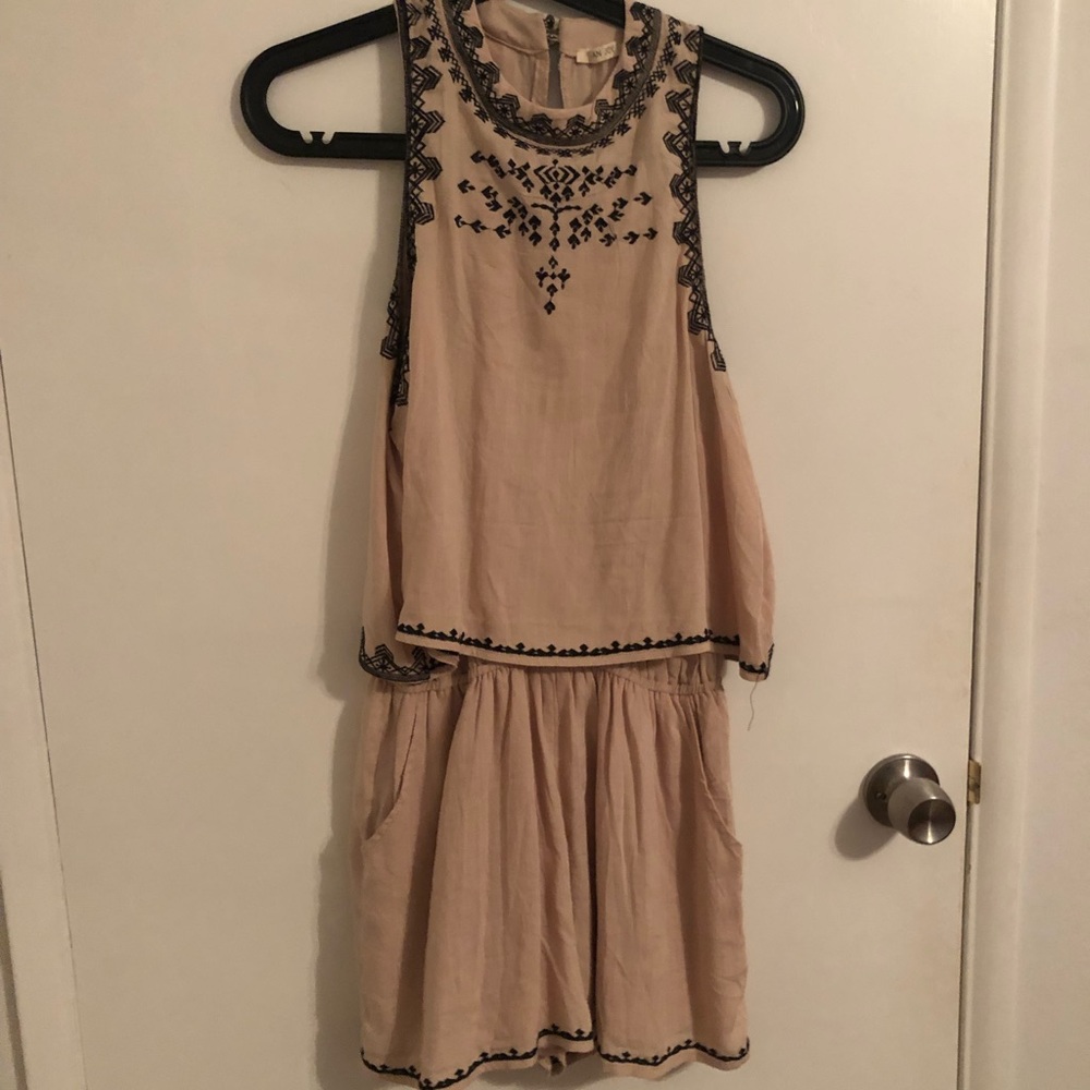 Tan Romper ( with pockets )
